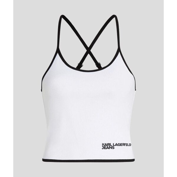 ΓΥΝΑΙΚΕΙΟ PIPING DETAIL TANK TOP Karl Lagerfeld WHITE  A2W17026-100 - Image 5
