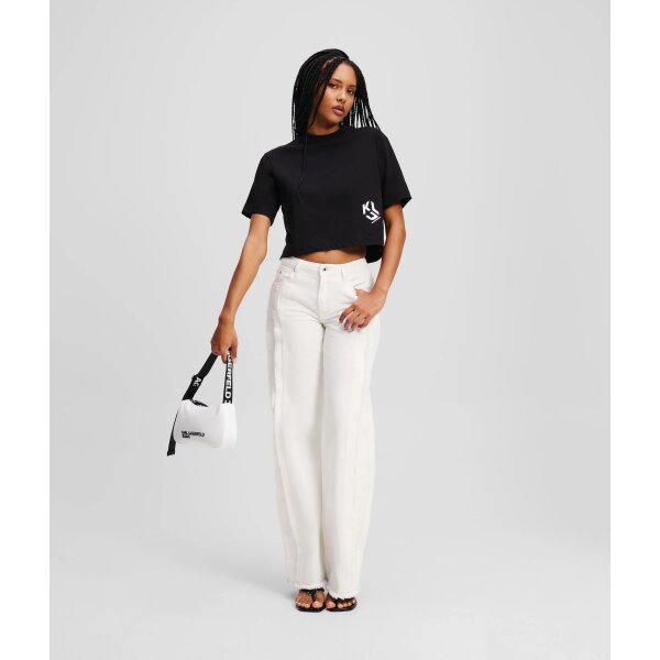 Γυναικείο T-Shirt Karl Lagerfeld MONOGRAM CROPPED  BLACK A2W17076-999 - Image 5