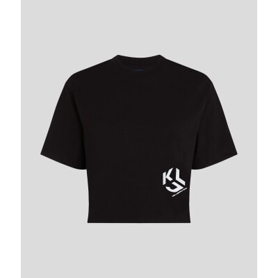 Γυναικείο T-Shirt Karl Lagerfeld MONOGRAM CROPPED BLACK A2W17076-999