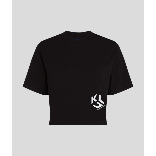 A2W17076999_5 Γυναικείο T-Shirt Karl Lagerfeld MONOGRAM CROPPED BLACK A2W17076-999 - Image 1