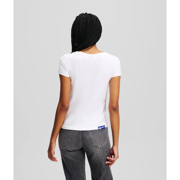 Γυναικείο T-Shirt Karl Lagerfeld Slim V Neck Tee White A2W17097-100 - Image 4