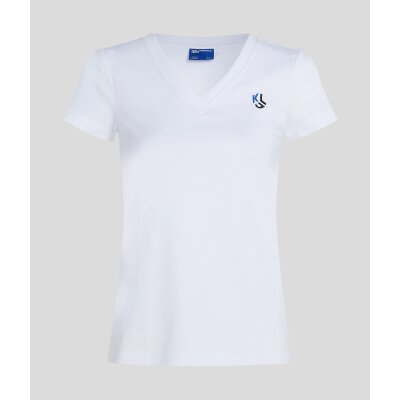 Γυναικείο T-Shirt Karl Lagerfeld Slim V Neck Tee White A2W17097-100