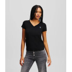 Γυναικείο T-Shirt Karl Lagerfeld Slim V Neck Tee BLACK A2W17097-999