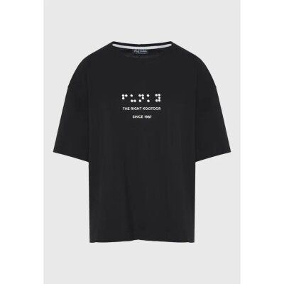 ΓΥΝΑΙΚΕΙΟ Loose fit t-shirt με ανάγλυφο τύπωμα στην πλάτη ΜΑΥΡΟ FUNKY BUDDHA FBL011-126-04