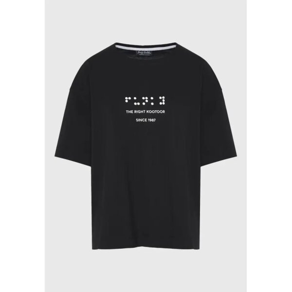 ΓΥΝΑΙΚΕΙΟ Loose fit t-shirt με ανάγλυφο τύπωμα στην πλάτη  ΜΑΥΡΟ FUNKY BUDDHA FBL011-126-04 - Image 1