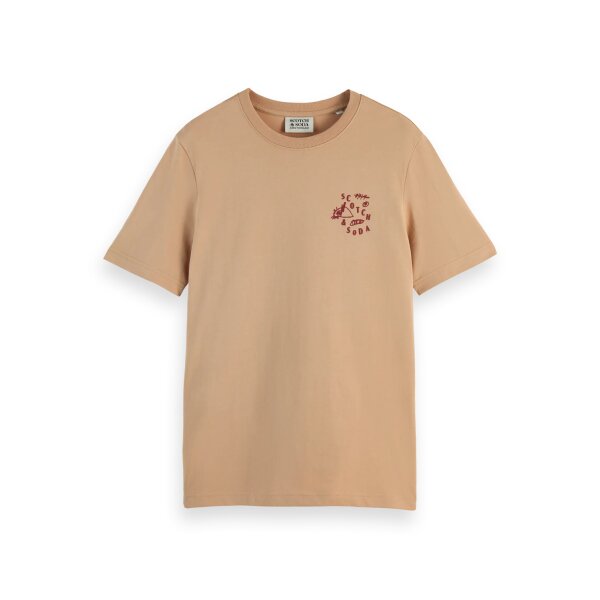 Hires_PNG-180047_7652_FNT Ανδρική μπλούζα κοντό μανίκι Regular fit left chest logo 180047 μπεζ - Image 1