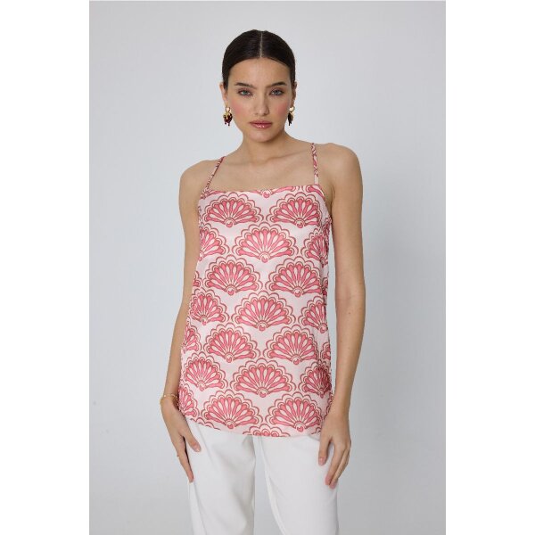 MML25-01-01-004_PEACH_1_1742305629 Αμάνικο Τυπωμένο Τοπ με Λεπτές Τιράντες SANDRIA MML25-01-01-004_PEACH - Image 1