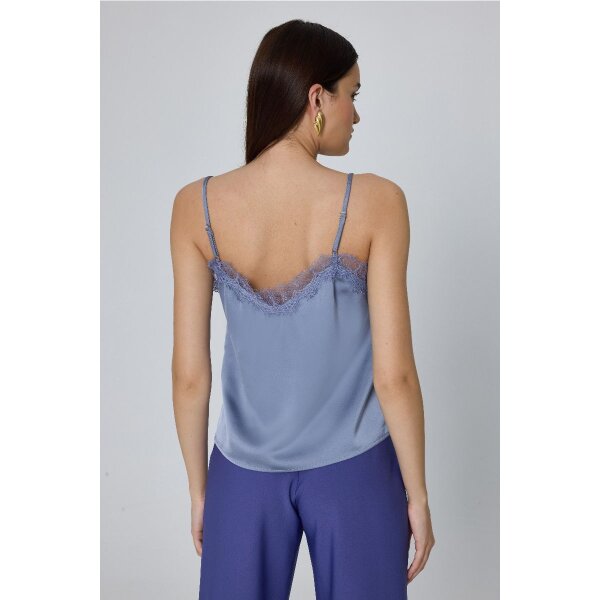 Αμάνικο Σατέν Τοπ με Δαντέλα MONROE MML25-01-01-005_CIEL - Image 4