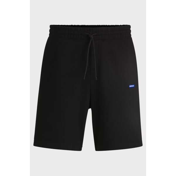 hbeu50522364_001_100 Ανδρική βερμούδα Drawstring shorts in cotton terry with blue logo label 50522364 μαύρη - Image 4