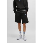 Ανδρική βερμούδα Drawstring shorts in cotton terry with blue logo label 50522364 μαύρη
