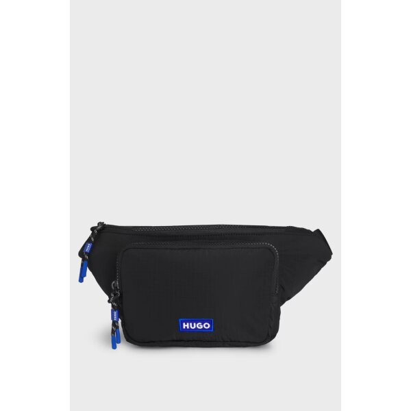 hbeu50529435_001_200 Ανδρικό τσαντάκι HUGO BLUE Zip-up belt bag with embroidered logo patch μαύρο - Image 1