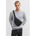 Ανδρικό τσαντάκι HUGO BLUE Zip-up belt bag with embroidered logo patch μαύρο - Image 3