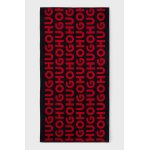 Ανδρική πετσέτα HUGO Cotton-terry beach towel with logo pattern 50539992 κόκκινη - Image 3