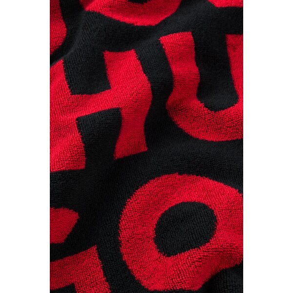 Ανδρική πετσέτα HUGO Cotton-terry beach towel with logo pattern 50539992 κόκκινη - Image 2