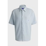 Ανδρικό πουκάμισο HUGO BLUE waffle-structured cotton blend 50540316 γαλάζιο - Image 3