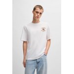Ανδρική μπλούζα Cotton-jersey T-shirt with surf artwork HUGO 50536126 λευκή