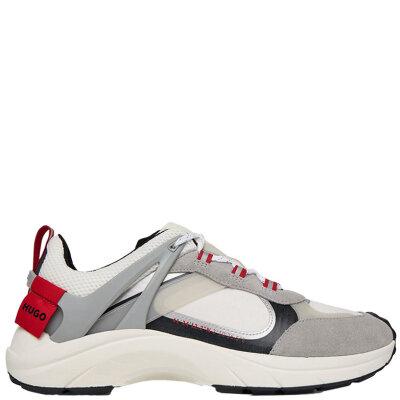 Ανδρικό παπούτσι Running trainers with suede and mesh HUGO 50541703 γκρι
