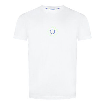 Ανδρική μπλούζα Cotton-jersey T-shirt with Happy HUGO logo 50536127 λευκή