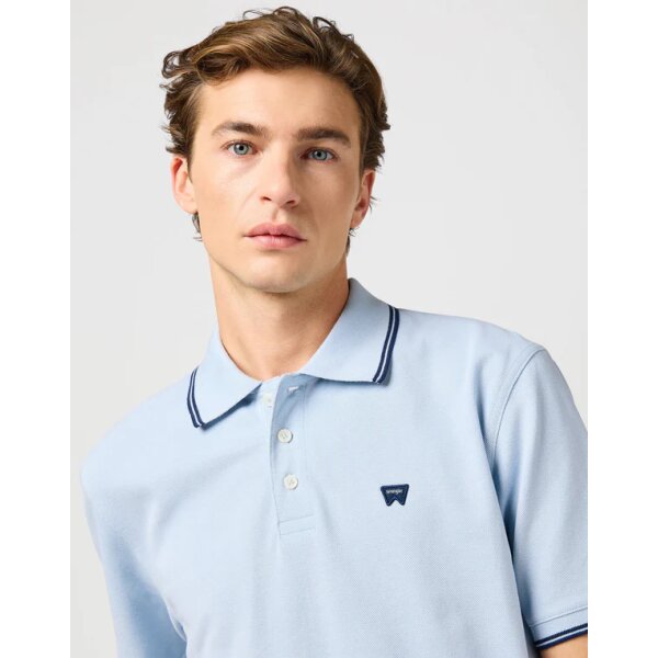 112362830_D3_600x Ανδρικό polo κοντό μανίκι WRAGLER 112362830 γαλάζιο - Image 2