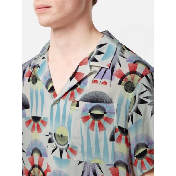 180486_101_MDL_DTL-2 (1) Ανδρικό πουκάμισο κοντό μανίκι embroidered SCOTCH& SODA 180486 λεύκο - Image 3