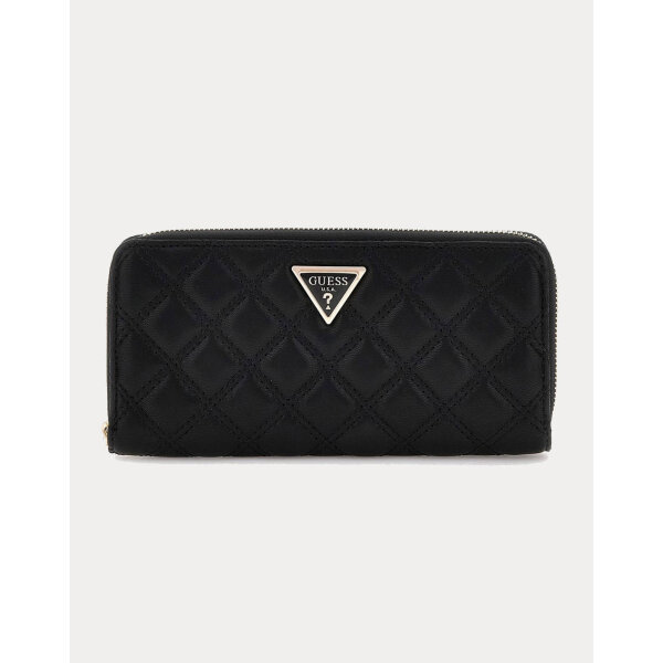 4010AGUES6300330_Black_1 Γυναικείο Πορτοφόλι Guess GIULLY  LARGE ZIP SWQG8748146-BLA - Image 1