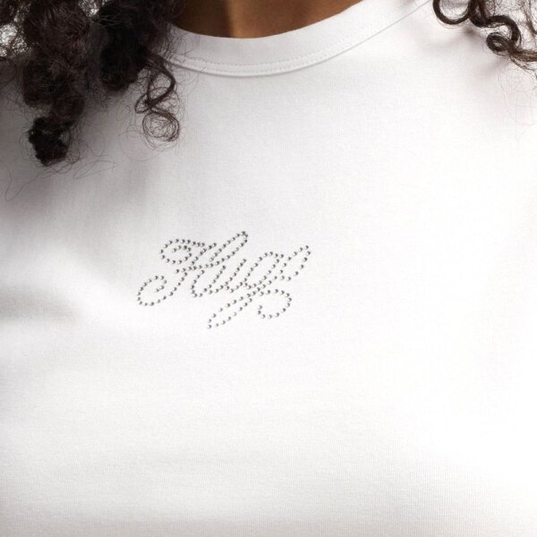 50537247-100_hugo_boss_women_crop_top_white_04 ΓΥΝΑΙΚΕΙΑ ΜΠΛΟΥΖΑ DOME RHINESTONE LOGO CROP T-SHIRT WOMEN HUGO 50537247-100 - Image 4