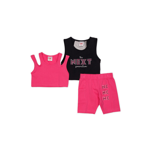 8327_0 Παιδικό Σετ με σόρτς και 2 μπλούζες κορίτσι 1-6 Ετών NEW COLLEGE 36-8327 - Image 1