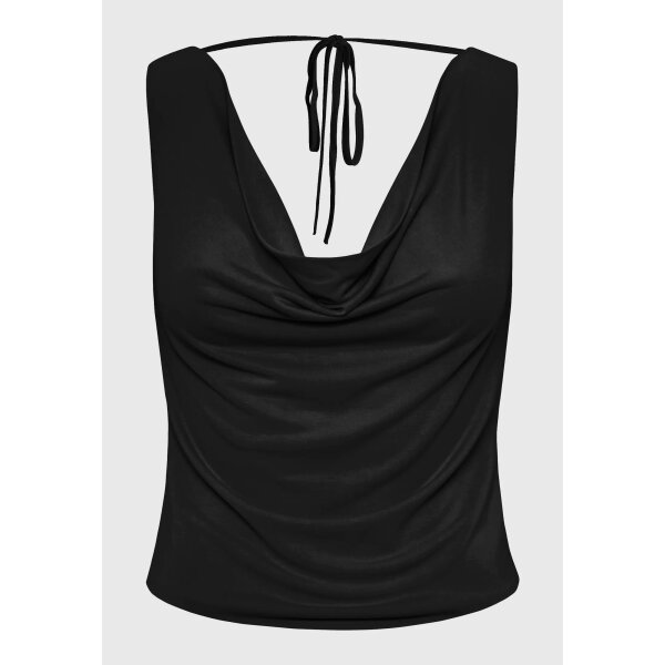 ΓΥΝΑΙΚΕΙΑ Ντραπέ αμάνικη μπλούζα με ανοιχτή πλάτη ΜΑΥΡΟ FUNKY BUDDHA  FBL011-107-17 - Image 6