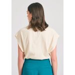 Γυναικείο linen blend μονόχρωμο t-shirt FUNKY BUDDHA FBL011-110-04-CHALK - Image 5