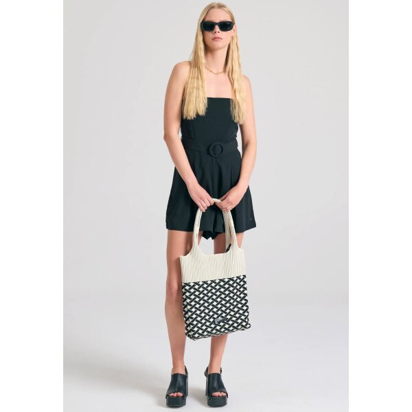 FBL011-111-12_BLACK_2 ΓΥΝΑΙΚΕΙΑ Lyocell blend ολόσωμη φόρμα σορτς με ζώνη ΜΑΥΡΟ FUNKY BUDDHA  FBL011-111-12 - Image 1