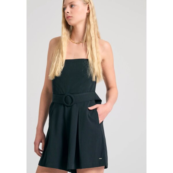 FBL011-111-12_BLACK_3 ΓΥΝΑΙΚΕΙΑ Lyocell blend ολόσωμη φόρμα σορτς με ζώνη ΜΑΥΡΟ FUNKY BUDDHA  FBL011-111-12 - Image 4