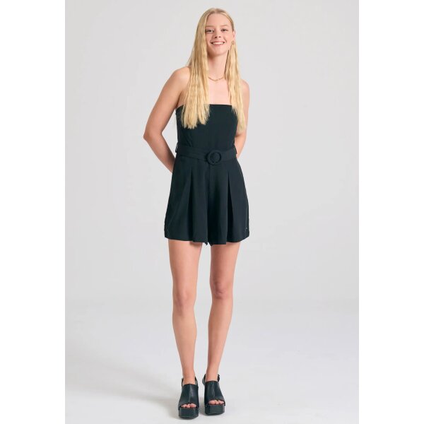 FBL011-111-12_BLACK_4 ΓΥΝΑΙΚΕΙΑ Lyocell blend ολόσωμη φόρμα σορτς με ζώνη ΜΑΥΡΟ FUNKY BUDDHA  FBL011-111-12 - Image 5