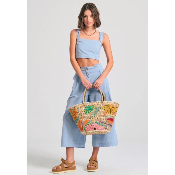 FBL011-125-02_BABY_BLUE_2 ΓΥΝΑΙΚΕΙΟ Loose fit παντελόνι με πιέτες στη μέση FUNKY BUDDHA  FBL011-125-02 - Image 3