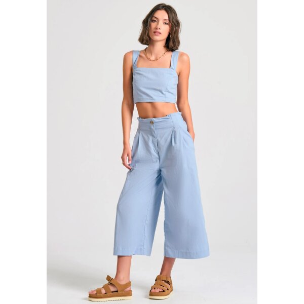 FBL011-125-02_BABY_BLUE_3 ΓΥΝΑΙΚΕΙΟ Loose fit παντελόνι με πιέτες στη μέση FUNKY BUDDHA  FBL011-125-02 - Image 1