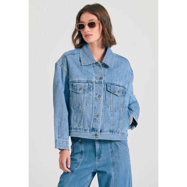 FBL011-161-01_LT_BLUE_1 ΓΥΝΑΙΚΕΙΟ Oversized γυναικείο τζιν μπουφάν FUNKY BUDDHA  FBL011-161-01 - Image 1