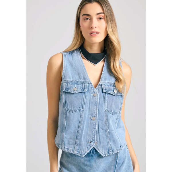 FBL011-162-01_LT_BLUE_2 Γυναικείο τζιν γιλέκο FUNKY BUDDHA  FBL011-162-01 - Image 1