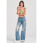 Γυναικείο loose fit τζιν παντελόνι με σκισίματα FUNKY BUDDHA FBL011-165-02