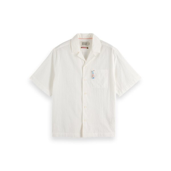 Ανδρικό πουκάμισο κοντό μανίκι embroidered SCOTCH& SODA 180033 λευκό - Image 3