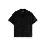 Ανδρικό πουκάμισο κοντό μανίκι Crochet SCOTCH& SODA 180034 μαύρο - Image 2