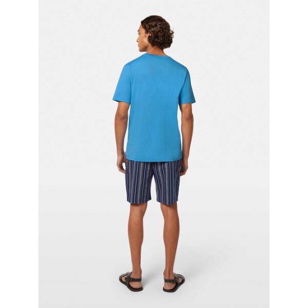 Hires_PNG-180047_410_MDL_BCK Ανδρική μπλούζα κοντό μανίκι regular fit chest logo SCOTCH& SODA 180047 γαλάζιο - Image 3