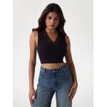 ΓΥΝΑΙΚΕΙΑ ΜΠΛΟΥΖΑ Cropped τοπ χωρίς ραφές με δαντέλα W5GZ09Z2ZN0-JBLK GUESS