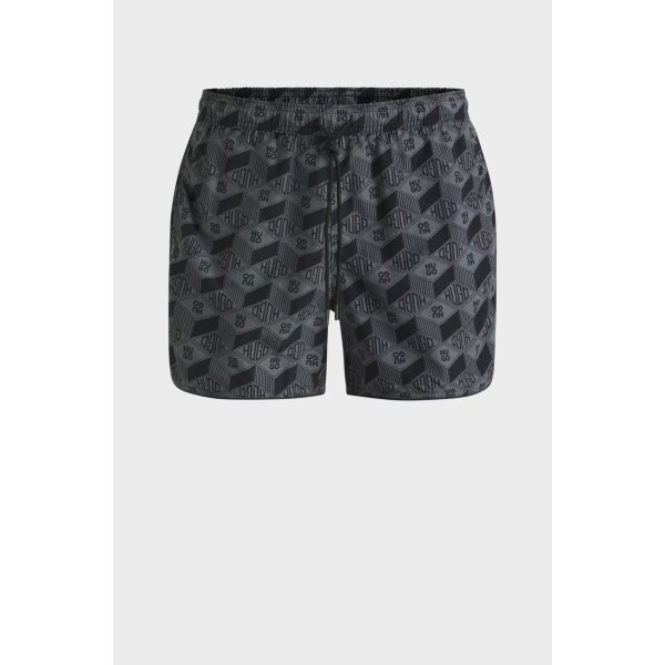 hbeu50533795_021_100 Ανδρικό μαγιό Seasonal-print swim shorts with round hem HUGO 50533795 γκρι - Image 4