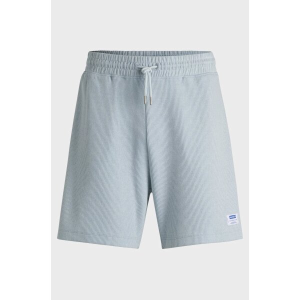 hbeu50534451_487_100 Ανδρική βερμούδα φούτερ in a waffle-structured cotton blend 50534451 γαλάζιο - Image 5