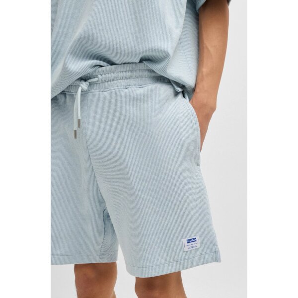 hbeu50534451_487_340 Ανδρική βερμούδα φούτερ in a waffle-structured cotton blend 50534451 γαλάζιο - Image 3