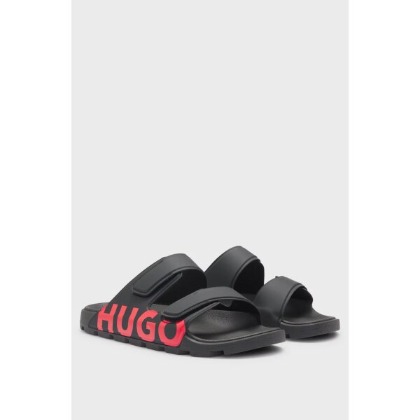 hbeu50542042_001_200 Ανδρικό πέδιλο Logo sandals with double touch-closure straps HUGO 50542042 μαύρο - Image 4