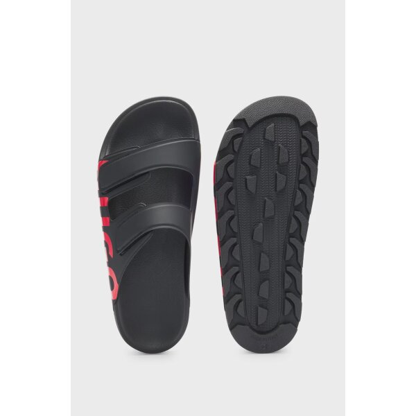 hbeu50542042_001_250 Ανδρικό πέδιλο Logo sandals with double touch-closure straps HUGO 50542042 μαύρο - Image 2