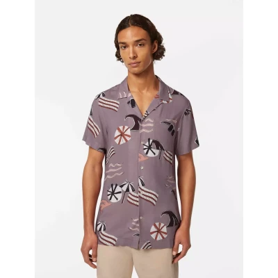 Ανδρικό πουκάμισο κοντό μανίκι AOP short-sleeved regular fit viscose SCOTCH & SODA 180032 μωβ