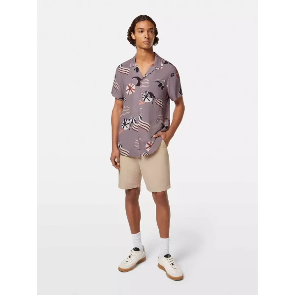 Ανδρικό πουκάμισο κοντό μανίκι AOP short-sleeved regular fit viscose SCOTCH & SODA 180032 μωβ - Image 3