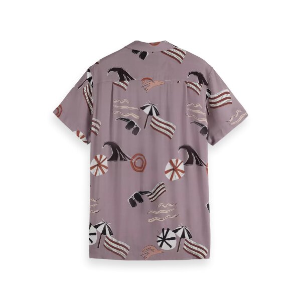 Ανδρικό πουκάμισο κοντό μανίκι AOP short-sleeved regular fit viscose SCOTCH & SODA 180032 μωβ - Image 2