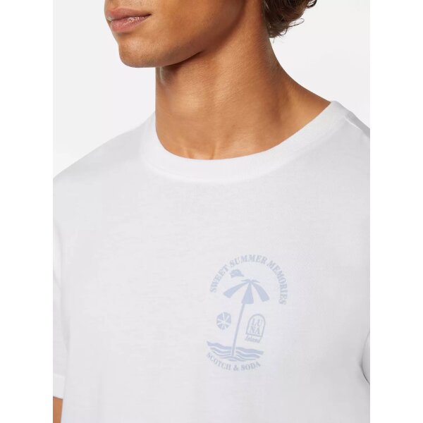 Ανδρική μπλούζα κοντό μανίκι Regular fit left chest logo T-shirt SCOTCH & SODA 180047 λευκό - Image 6